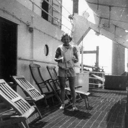 Bebs aboard the LaSalle.