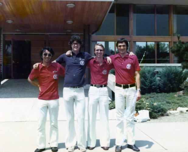 James with his fellow  members Russ, Jim, and Bruce in 1976.