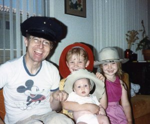 Our hatbox. We had all sorts of hats. James and the children loved to role play with all the various hats they'd pull out of the box.